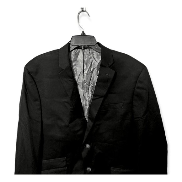 NWOT $395 Perry Ellis Men's Black Slim-Fit 2-Piece Suit Jacket 48L Pants 43Wx34L - Picture 7 of 12